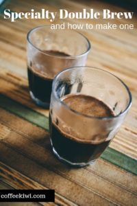 two double brewed coffees in a glass