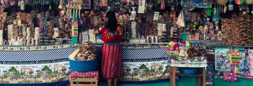 Guatemalan lady shopping in market