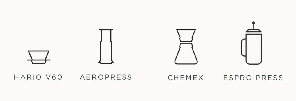 4 different coffee brewing methods