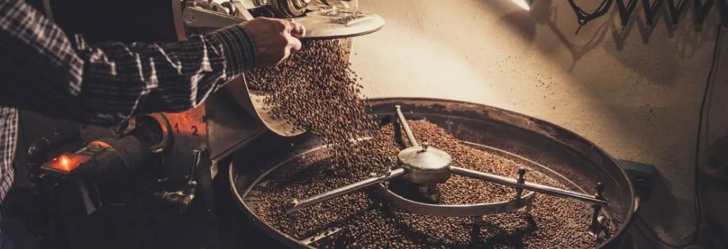 coffee beans getting roasted